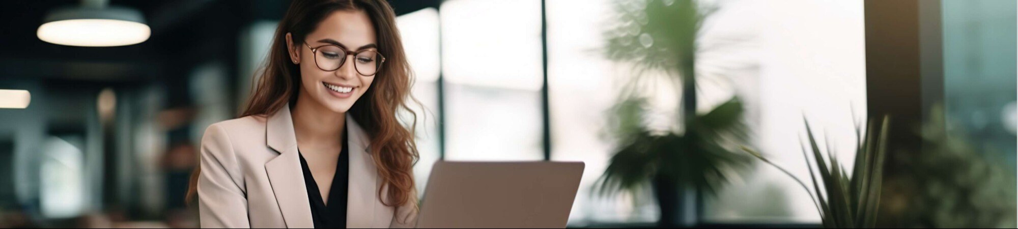 Woman in front of a laptop